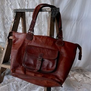 Rustic Leather Tote Noonday